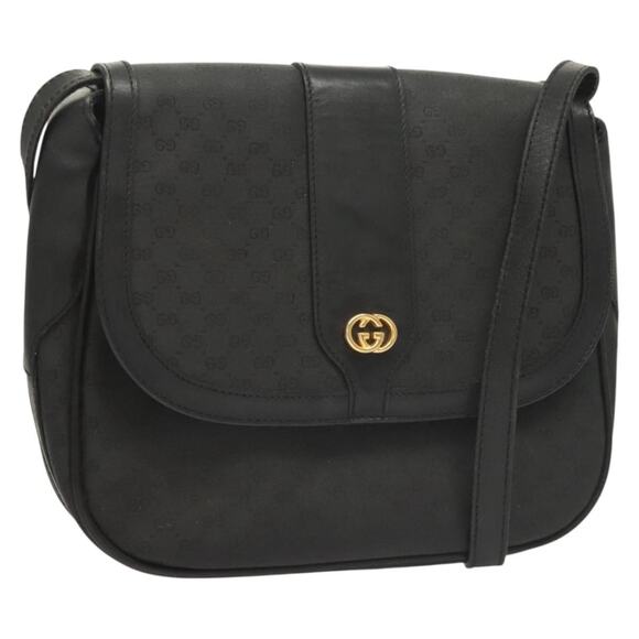 GUCCI Micro GG Supreme Shoulder Bag Pvc Black Gold 001 41 001 41 - Picture 1 of 16